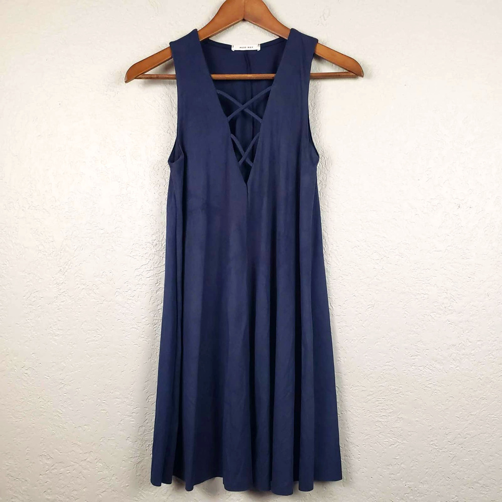 NEW! Mod Ref Blue Criss Cross Dress - M